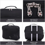 5 CITIES (40x30x10cm) Lufthansa Maximale New and Improved 2025, British Airways, Virgin Atlantic, EasyJet Reisetasche für Kabinengepäck unter dem Sitz, Schwarz