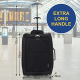 5 Cities Leichtgewicht Handgepäck Kabinentrolley Rollkoffer Gepäck Reisetasche Bordgepäck mit Rädern für Lufthansa, Eurowings, TUIfly, Sun Express, Easyjet, Ryanair, British Airways, Jet 2 und viele andere Airlines 55x35x20cm 42L - Aerolite DE