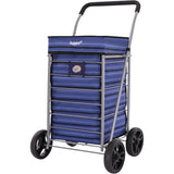 Hoppa Leichtgewichtiger 4-Rädiger Premium 2025 Modell Faltbarer Einkaufswagen Extra Große 64l Kapazität Einkaufswagentasche, 95cm, 4.8kg, Schieb/Zieh Treppensteiger