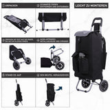 Hoppa Vollständig Isolierte, Leichte 2025 Modell 2 Räder Große 42Liter Kapazität Einkaufstrolley Tasche 95cm, 2.1kg Mit Schulterriemen 2 Jahre Garantie