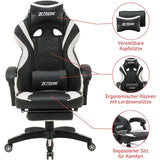 Olsen & Smith XTREME Gaming-Stuhl, neues und verbessertes Modell 2025, ergonomischer Büro-Schreibtisch-PC-Computer-Relax-Drehstuhl, abnehmbare gepolsterte Kopfstütze, Lordosenstützkissen und Fußstütze
