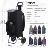 Hoppa Vollständig Isolierte, Leichte 2025 Modell 2 Räder Große 42Liter Kapazität Einkaufstrolley Tasche 95cm, 2.1kg Mit Schulterriemen 2 Jahre Garantie