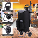 Hoppa Vollständig Isolierte, Leichte 2025 Modell 2 Räder Große 42Liter Kapazität Einkaufstrolley Tasche 95cm, 2.1kg Mit Schulterriemen 2 Jahre Garantie