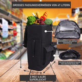 Hoppa Vollständig Isolierte, Leichte 2025 Modell 2 Räder Große 42Liter Kapazität Einkaufstrolley Tasche 95cm, 2.1kg Mit Schulterriemen 2 Jahre Garantie