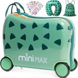 Aerolite MiniMax Kinder-Ride-On-Koffer, passend für 45x36x20cm, EasyJet, maximale Größe, Kinder-Handgepäck mit Rollen, 29 l (blau)