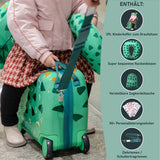 Aerolite MiniMax Kinder-Ride-On-Koffer, passend für 45x36x20cm, EasyJet, maximale Größe, Kinder-Handgepäck mit Rollen, 29 l (blau)