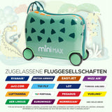 Aerolite MiniMax Kinder-Ride-On-Koffer, passend für 45x36x20cm, EasyJet, maximale Größe, Kinder-Handgepäck mit Rollen, 29 l (blau)