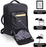 Aerolite 40 x 30 x 15 cm Neue und verbesserte 2025 British Airways, EasyJet, Virgin Atlantic, KLM Kabinengepäck unter dem Sitz, Flugtasche, Rucksack, schwarz, Schwarz, Reisetasche für Handgepäck