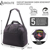 Aerolite Easyjet Reisetasche 45x36x20, maximale Größe Handgepäck Leicht Unter Dem Sitz Kabinengepäck Flugtasche, 5 Jahre Garantie
