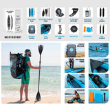 Aqua Spirit Aufblasbares Kajak 2025, 10'5”/13’5”/, 1 oder 2 Personen komplettes Kajak-Set mit Paddel, Rucksack, Doppelhubpumpe und mehr Zubehör, Erwachsene Anfänger, Experten, 3 Jahre Garantie