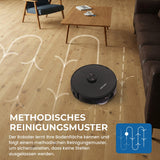 Olsen & Smith Intelligenter Saug- & Wischroboter – 6500Pa Saugleistung, Laser-Navigation, Automatische Entleerung, Selbstladestation, App- & Sprachsteuerung – Perfekt für Tierhaare, Hartböden & Teppiche