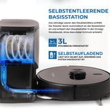 Olsen & Smith Intelligenter Saug- & Wischroboter – 6500Pa Saugleistung, Laser-Navigation, Automatische Entleerung, Selbstladestation, App- & Sprachsteuerung – Perfekt für Tierhaare, Hartböden & Teppiche