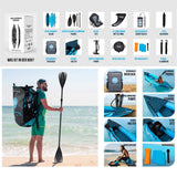 Aqua Spirit Aufblasbares Kajak 2025, 10'5”/13’5”/, 1 oder 2 Personen komplettes Kajak-Set mit Paddel, Rucksack, Doppelhubpumpe und mehr Zubehör, Erwachsene Anfänger, Experten, 3 Jahre Garantie