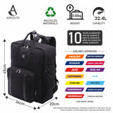 Aerolite 45x36x20cm easyJet Maximum Eco-Friendly Super Premium Quality Backpack mit abnehmbarer kleiner Tragetasche Recycled Eco-Friendly, Shower-Resistant Cabin Luggage Approved Travel Carry On Flight Rucksack mit 10 Jahren Garantie - Aerolite DE