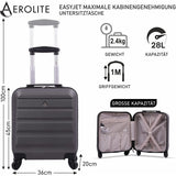 Aerolite 45x36x20cm Koffer Handgepäck easyJet Maximale Größe ABS Cabin Baggage Hartschale Untersitz Bordkoffer Flugtasche mit 4 Rollen 5 Jahre Garantie - Aerolite DE