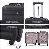 Aerolite 45x36x20cm Koffer Handgepäck easyJet Maximale Größe ABS Cabin Baggage Hartschale Untersitz Bordkoffer Flugtasche mit 4 Rollen 5 Jahre Garantie - Aerolite DE