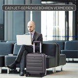 Aerolite 45x36x20cm Koffer Handgepäck easyJet Maximale Größe ABS Cabin Baggage Hartschale Untersitz Bordkoffer Flugtasche mit 4 Rollen 5 Jahre Garantie - Aerolite DE