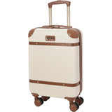 Aerolite 55x35x20cm Handgepäck Trolley Koffer Leicht Moderner Klassischer Retro Vintage Hartschalenkoffer mit 4 Doppelspinnrädern Ryanair easyJet (Cremefarben)
