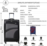 Aerolite Große 81cm Leichter 4 Rollen Trolley Koffer Reisekoffer Gepäck, 10 Jahre Garantie, Schwarz/Grau - Aerolite DE