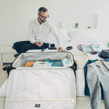 Aerolite Große 81cm Leichter 4 Rollen Trolley Koffer Reisekoffer Gepäck, 10 Jahre Garantie, Schwarz/Grau - Aerolite DE