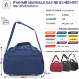 Aerolite New 2025 Ryanair (40x20x25cm) Maximale Größe der Kabinenreisetasche - Nehmen Sie den Max an Bord, Zugelassen für Lufthansa