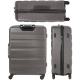 Aerolite XL Große Leichter ABS Hartschale 4 Rollen Trolley Koffer Reisekoffer Hartschalenkoffer Rollkoffer Gepäck, 79cm, Kohlegrau - Aerolite DE