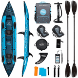 Aqua Spirit Aufblasbares Kajak 2025, 10'5”/13’5”/, 1 oder 2 Personen komplettes Kajak-Set mit Paddel, Rucksack, Doppelhubpumpe und mehr Zubehör, Erwachsene Anfänger, Experten, 3 Jahre Garantie