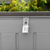 Olsen & Smith 680L/830L MASSIVE Kapazität im Freien Garten Storage Box Kunststoff Schuppen - wetterfest & Sit On mit Holz-Effekt-Truhe