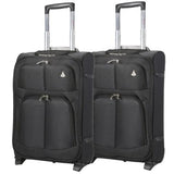 Aerolite (55x35x20cm) Lightweight Cabin Luggage (x2 Set) | Black